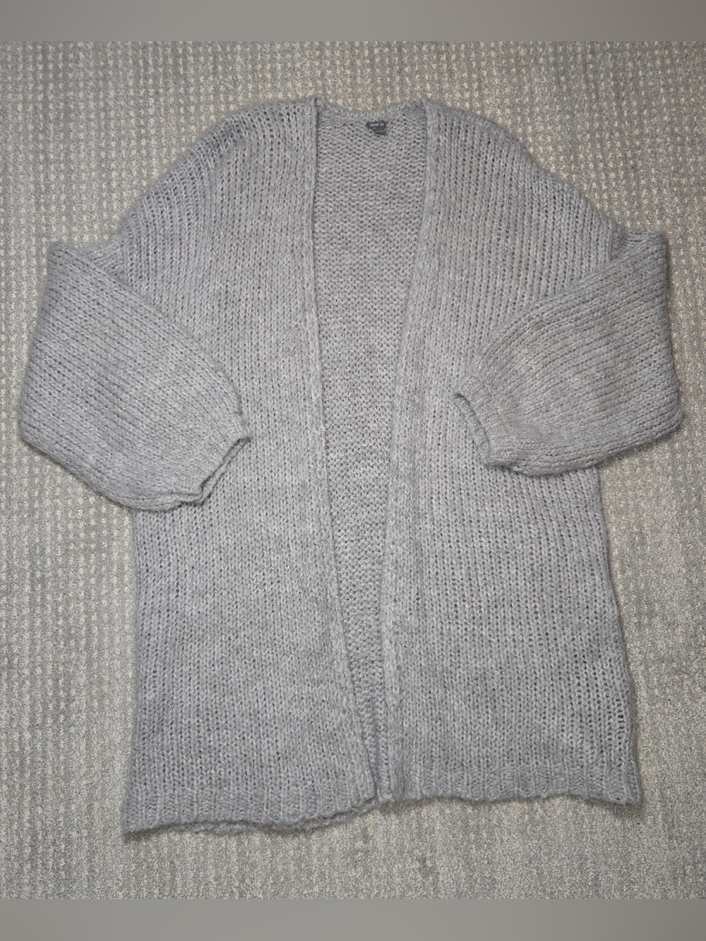 Aerie Women’s Sz M Gray Chunky Knit Cardigan Wool Mohair Blend Oversized Cottage
